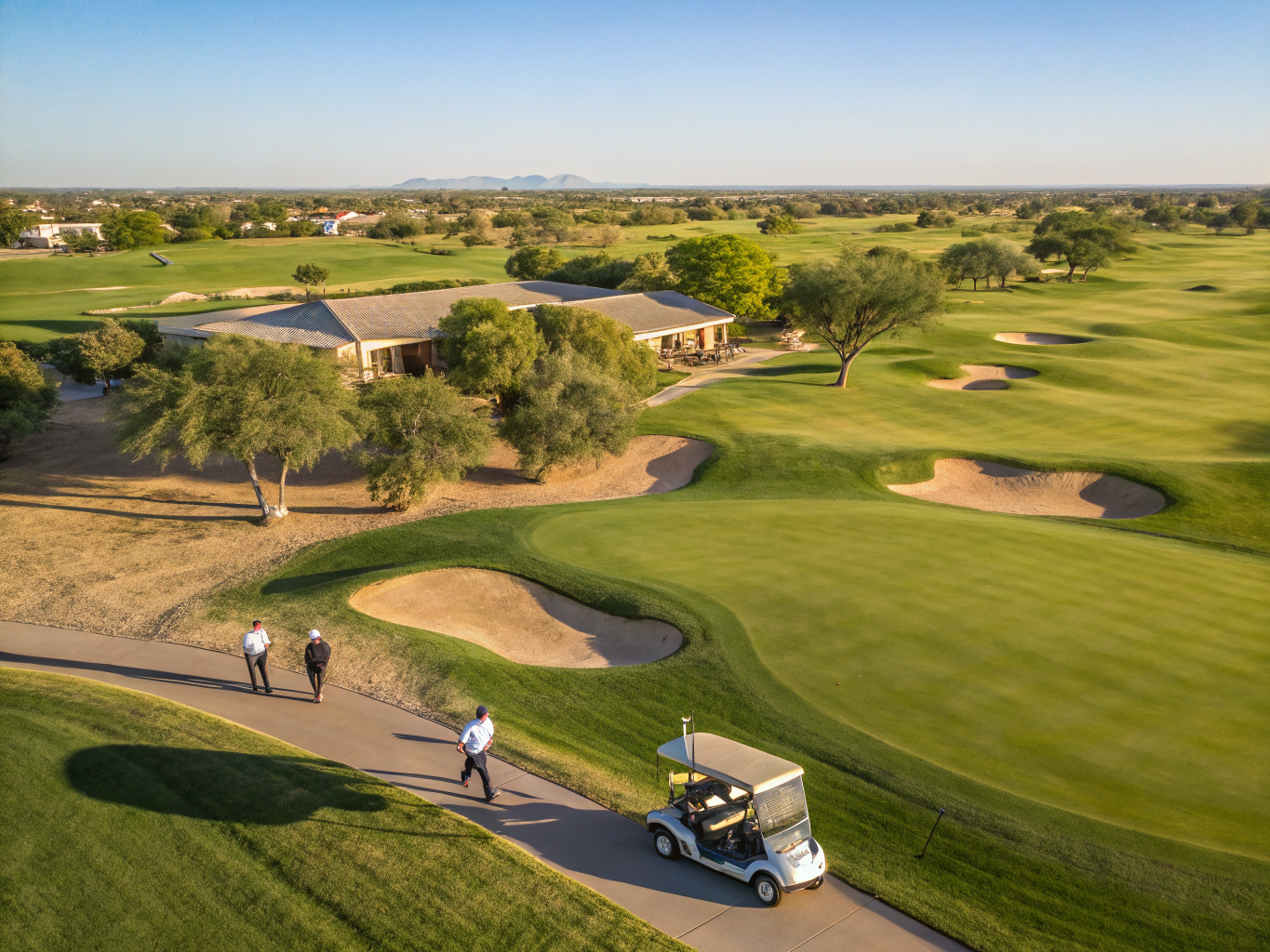 Golf course in lush summer conditions